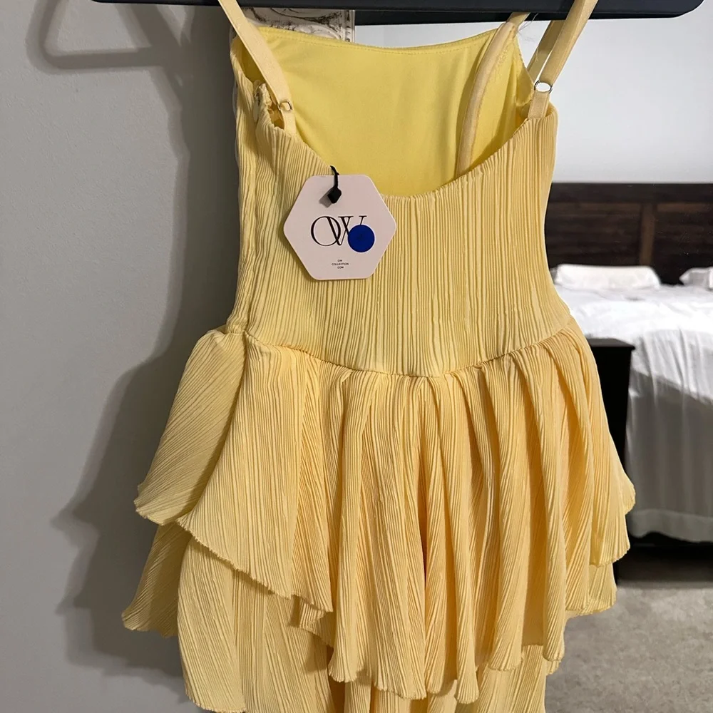 OW Collection Yellow Ruffle Dress - Picture 3 of 3